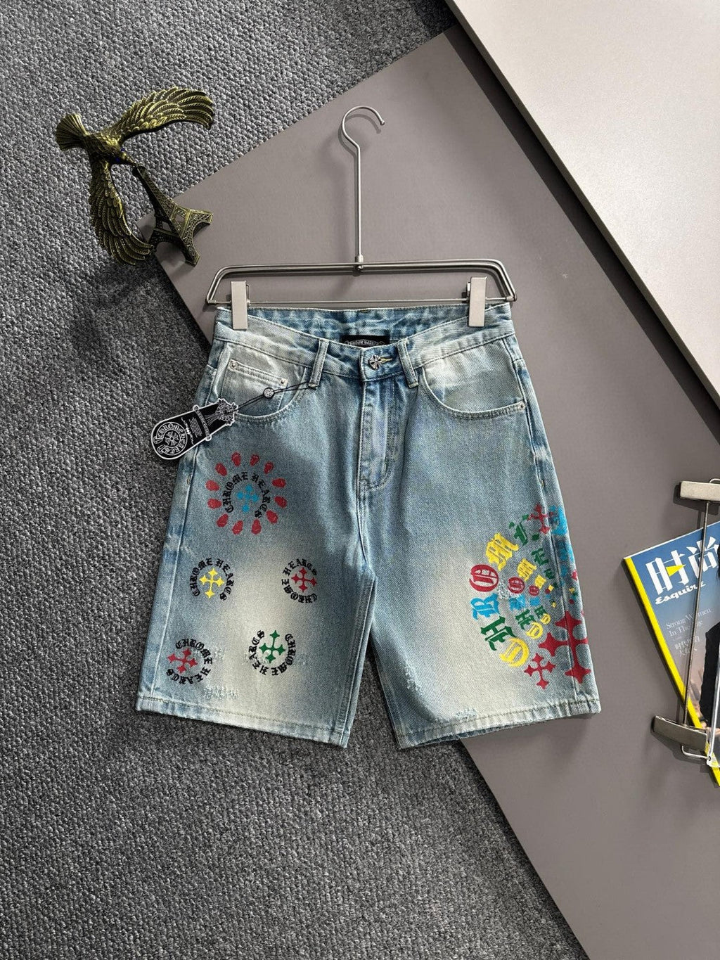 Chrome Hearts Cross Denim Shorts