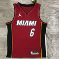 LeBron James Miami Heat #6 Themed V-Neck Maroon Basketball Jersey