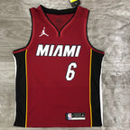 LeBron James Miami Heat #6 Themed V-Neck Maroon Basketball Jersey