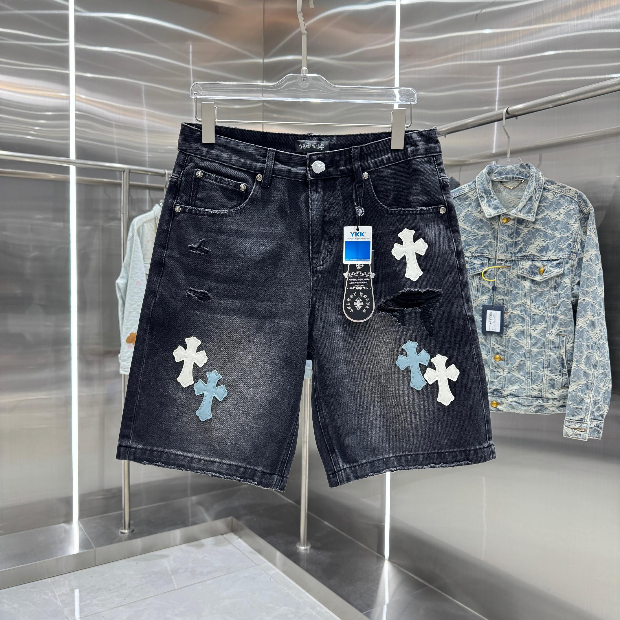 Chrome Hearts Cross Denim Shorts