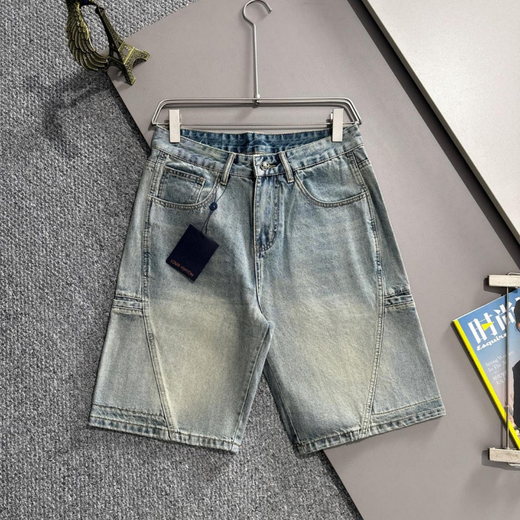 Louis Vuitton Denim Shorts Distressed Finish