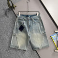 Louis Vuitton Denim Shorts Distressed Finish