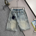 Louis Vuitton Denim Shorts Distressed Finish