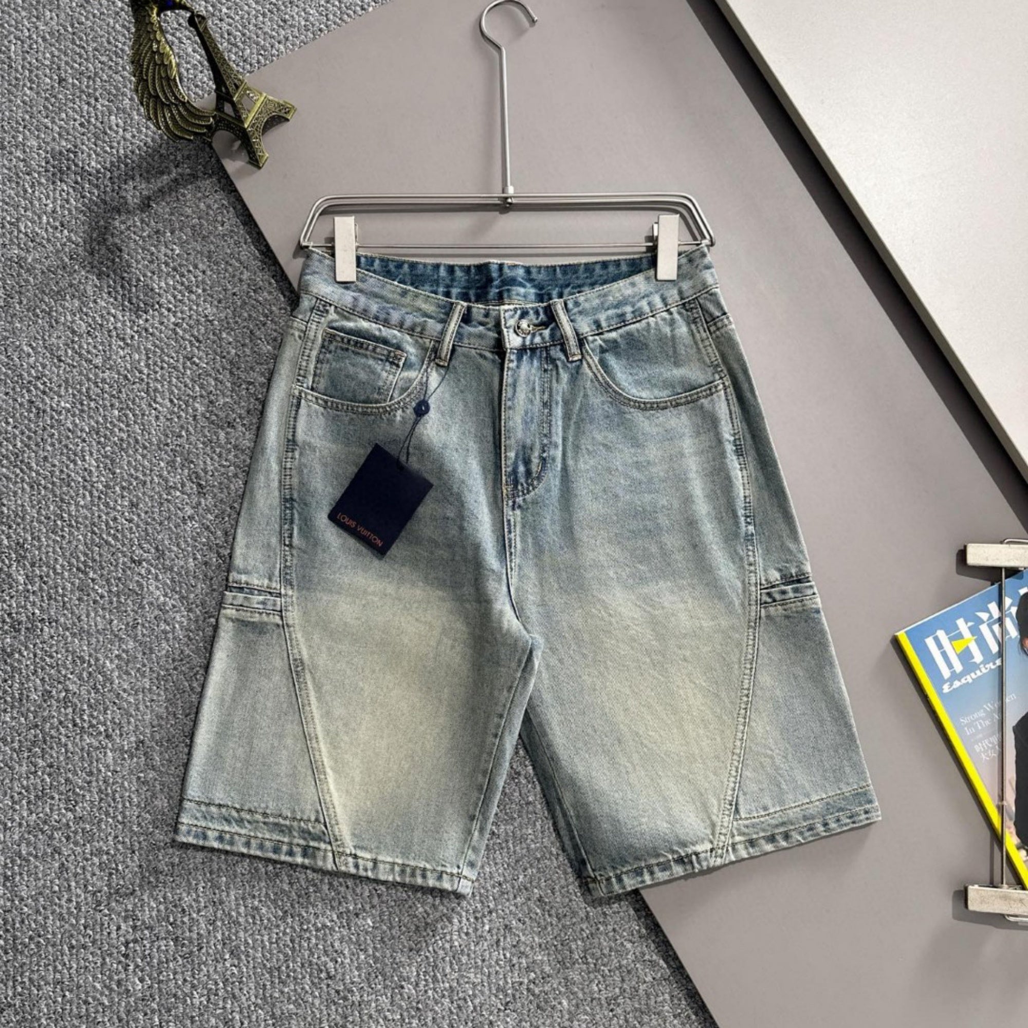 Louis Vuitton Denim Shorts Distressed Finish