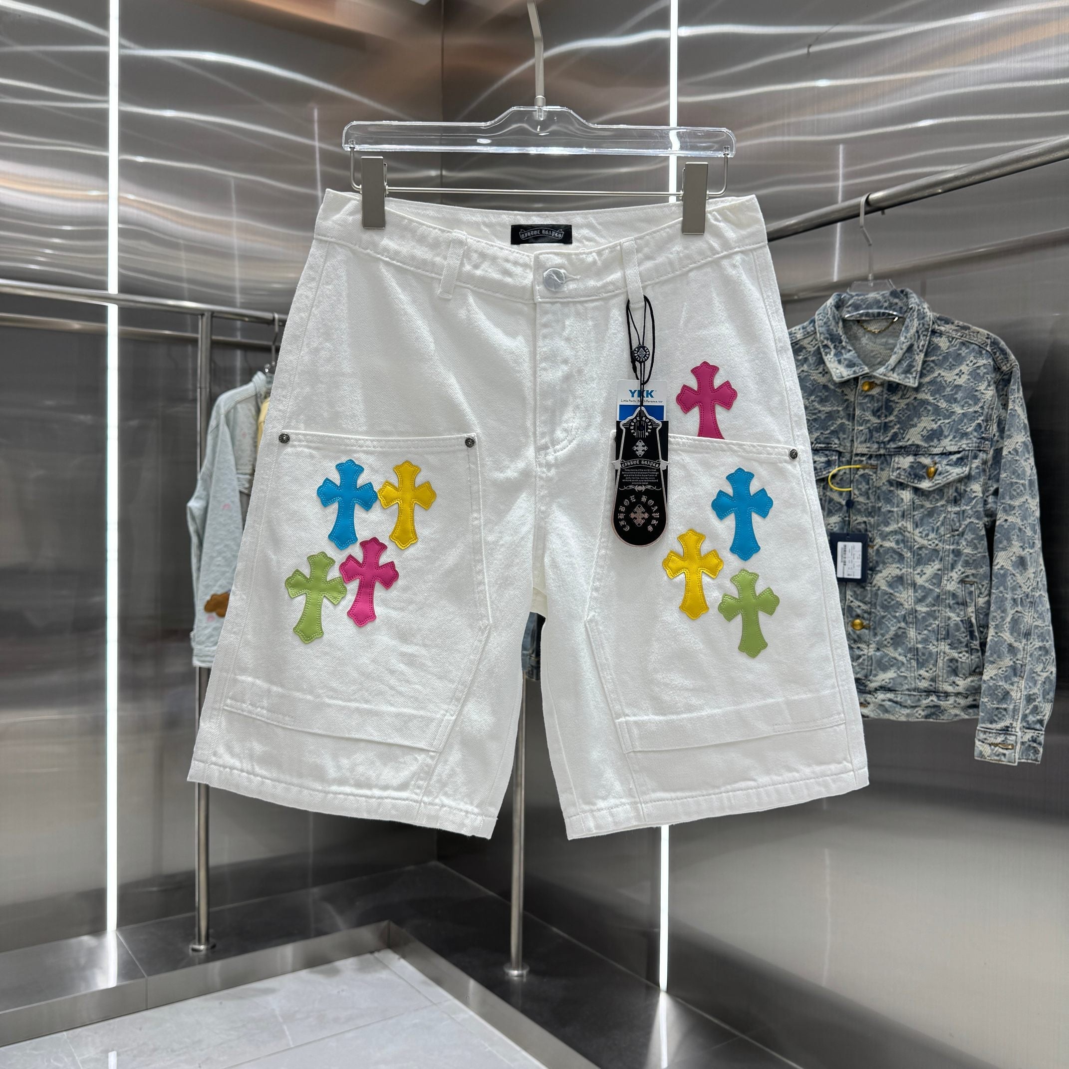 Chrome Hearts Cross Denim Shorts