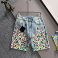 Louis Vuitton Denim Shorts Distressed Finish