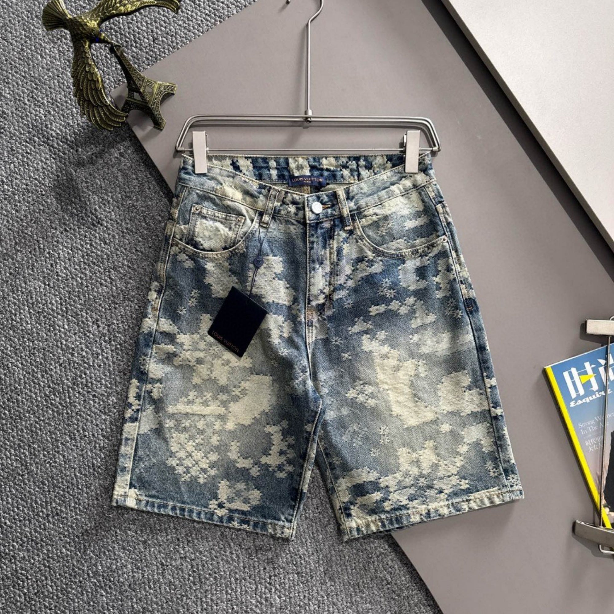 Louis Vuitton Denim Shorts Distressed Finish