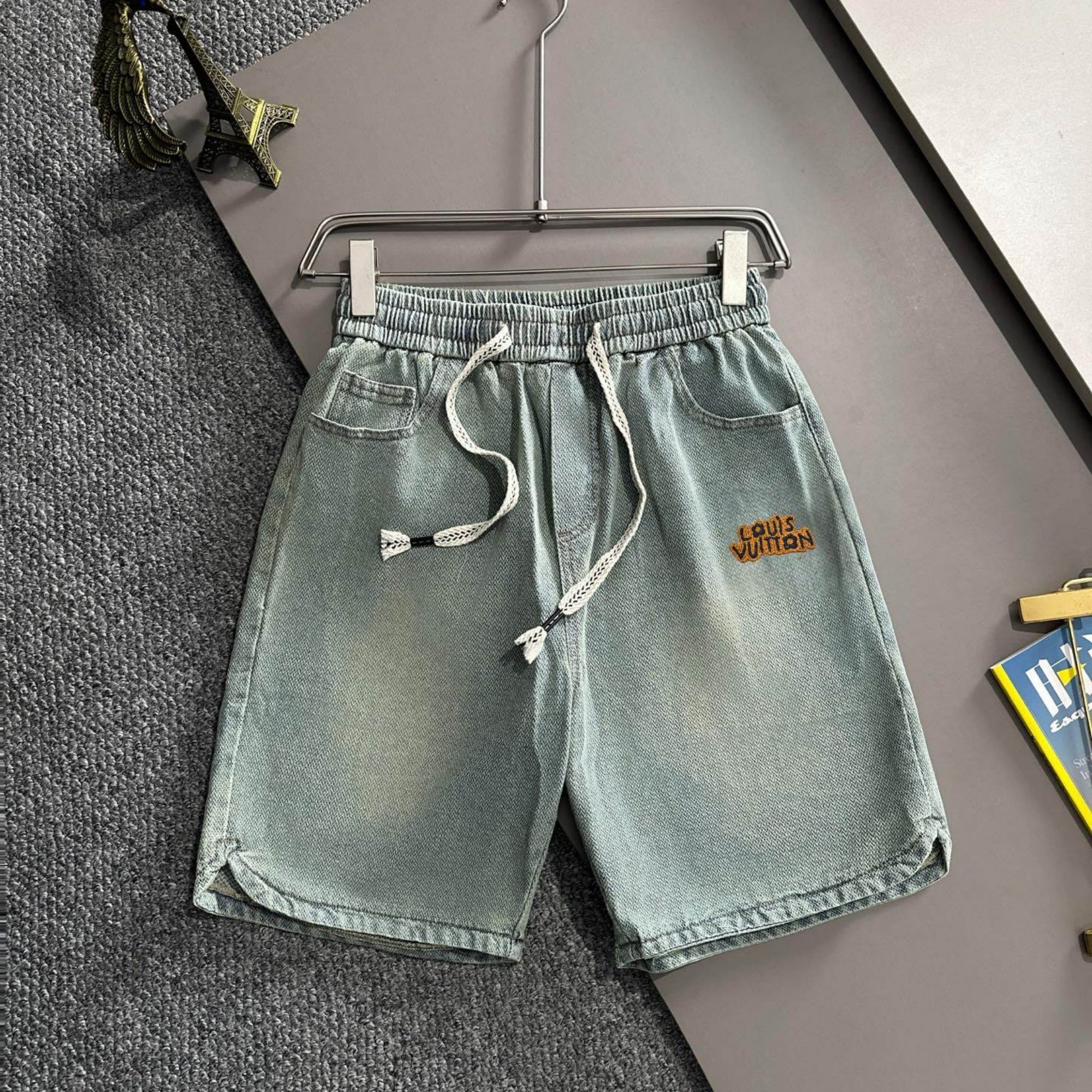 Louis Vuitton Denim Shorts Distressed Finish
