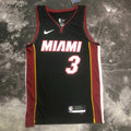 Dwyane Wade Jersey — 2023 Season NBA Miami Heat #3 SW Black V-Neck Basketball Jersey