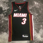 Dwyane Wade Jersey — 2023 Season NBA Miami Heat #3 SW Black V-Neck Basketball Jersey