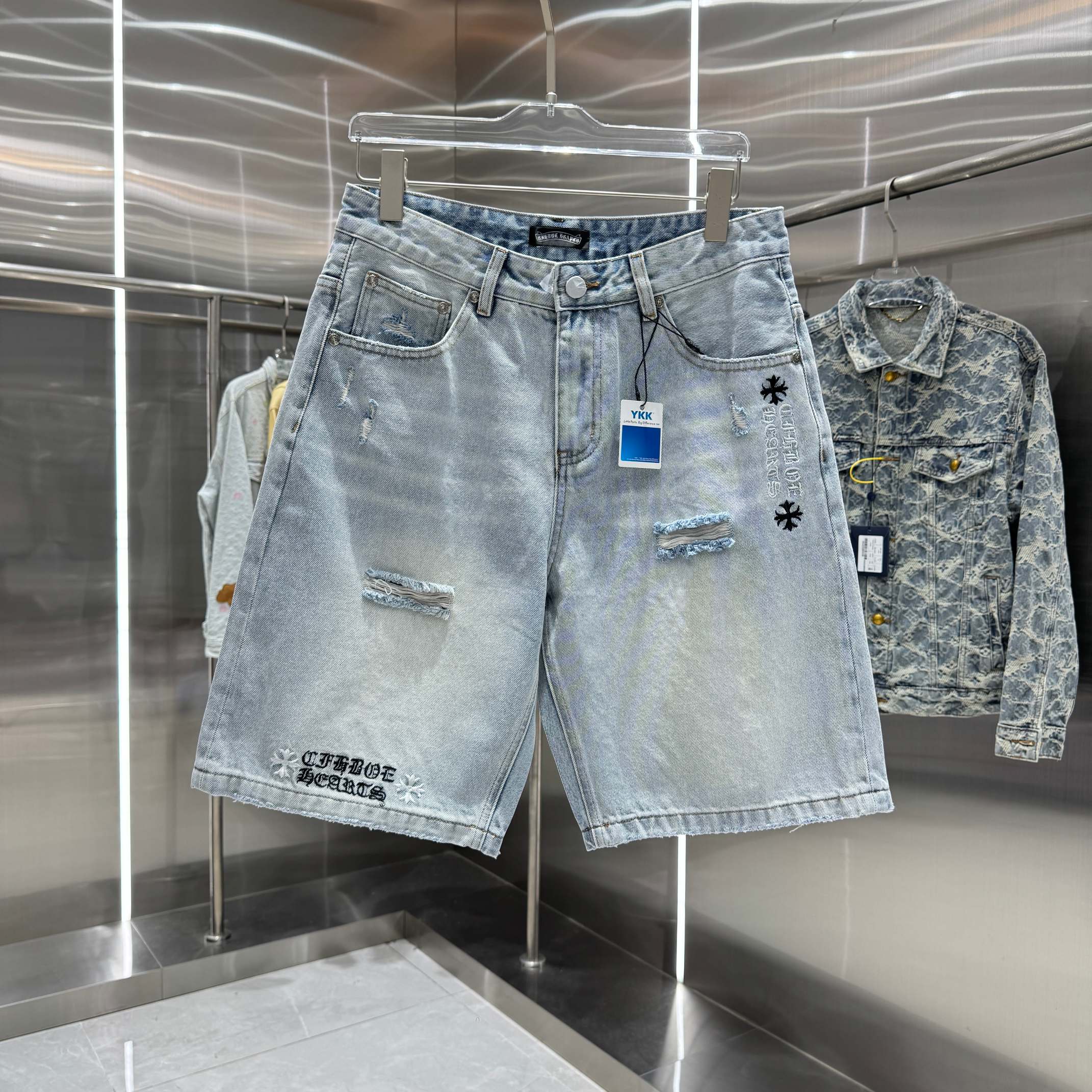 Chrome Hearts Cross Denim Shorts
