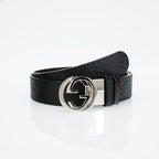 Gucci Reversible Leather Belt – Double G Silver Buckle