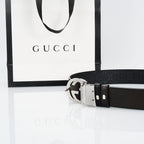 Gucci Reversible Leather Belt – Double G Silver Buckle
