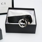 Gucci Reversible Leather Belt – Double G Silver Buckle