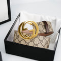 Gucci Reversible Leather Belt – Double G Silver Buckle