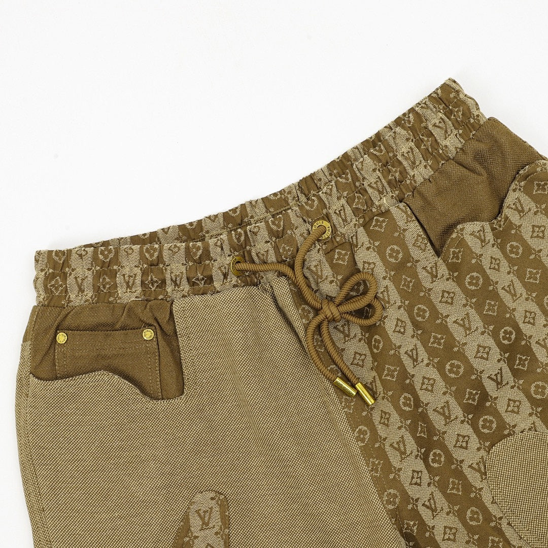Louis Vuitton All-Over Print Paneled Shorts