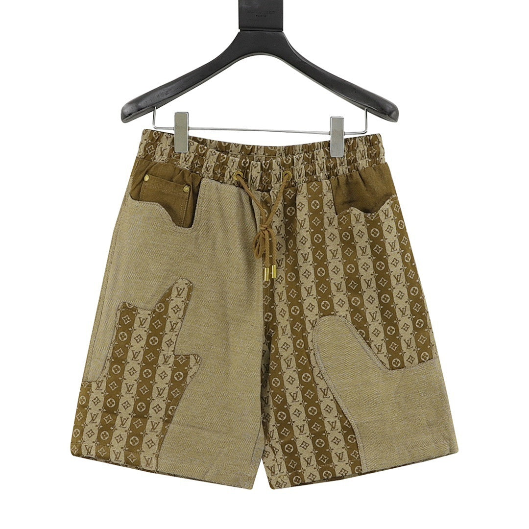 Louis Vuitton All-Over Print Paneled Shorts
