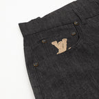 Louis Vuitton Rope Signature Letter Embroidered Denim Shorts