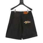 Louis Vuitton Rope Signature Letter Embroidered Denim Shorts