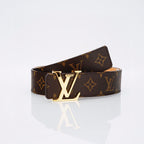 Louis Vuitton Monogram Belt – LV Initiales Gold Buckle