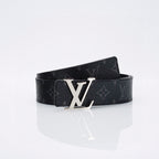 Louis Vuitton Black Monogram Belt – LV Initiales Silver Buckle