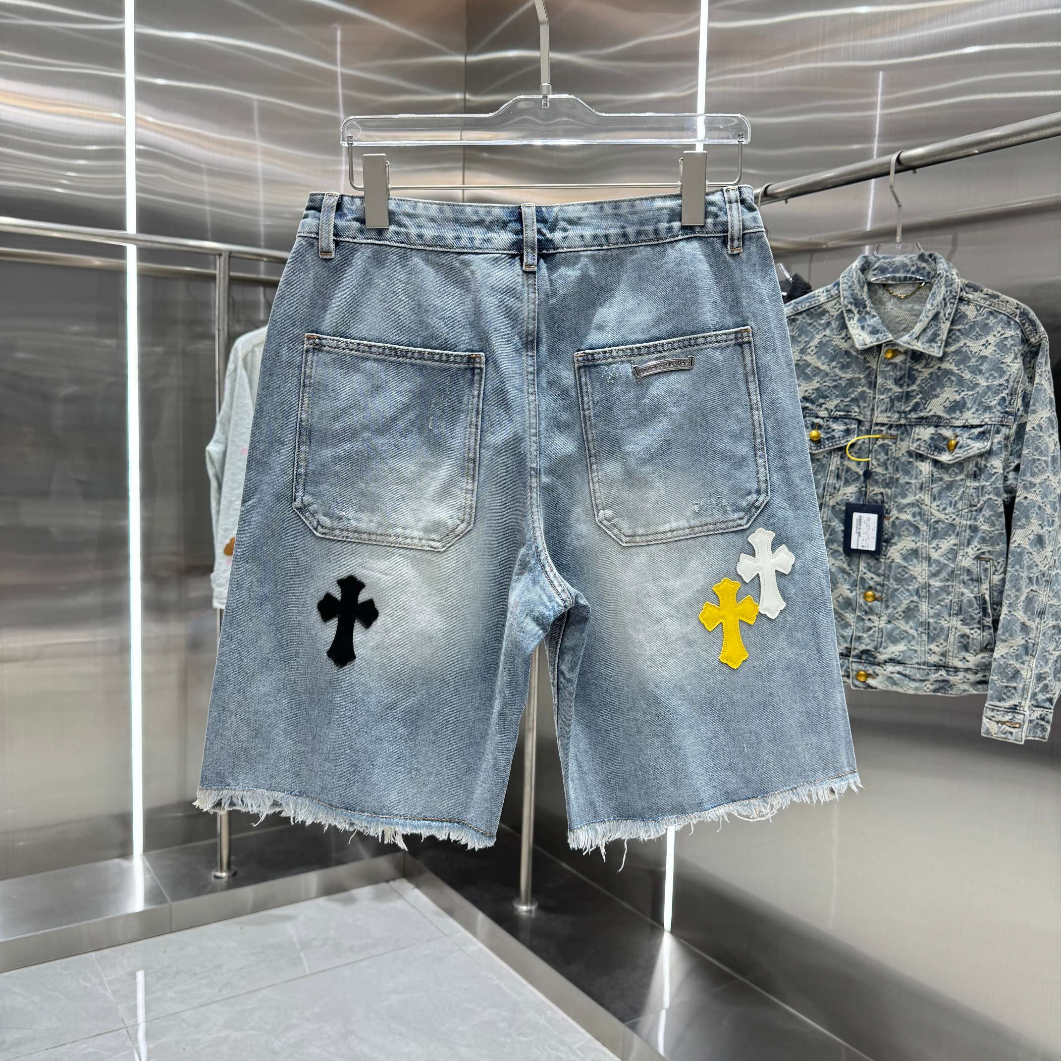 Chrome Hearts Cross Denim Shorts