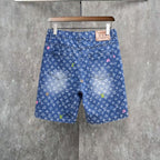 Louis Vuitton Denim Shorts Distressed Finish