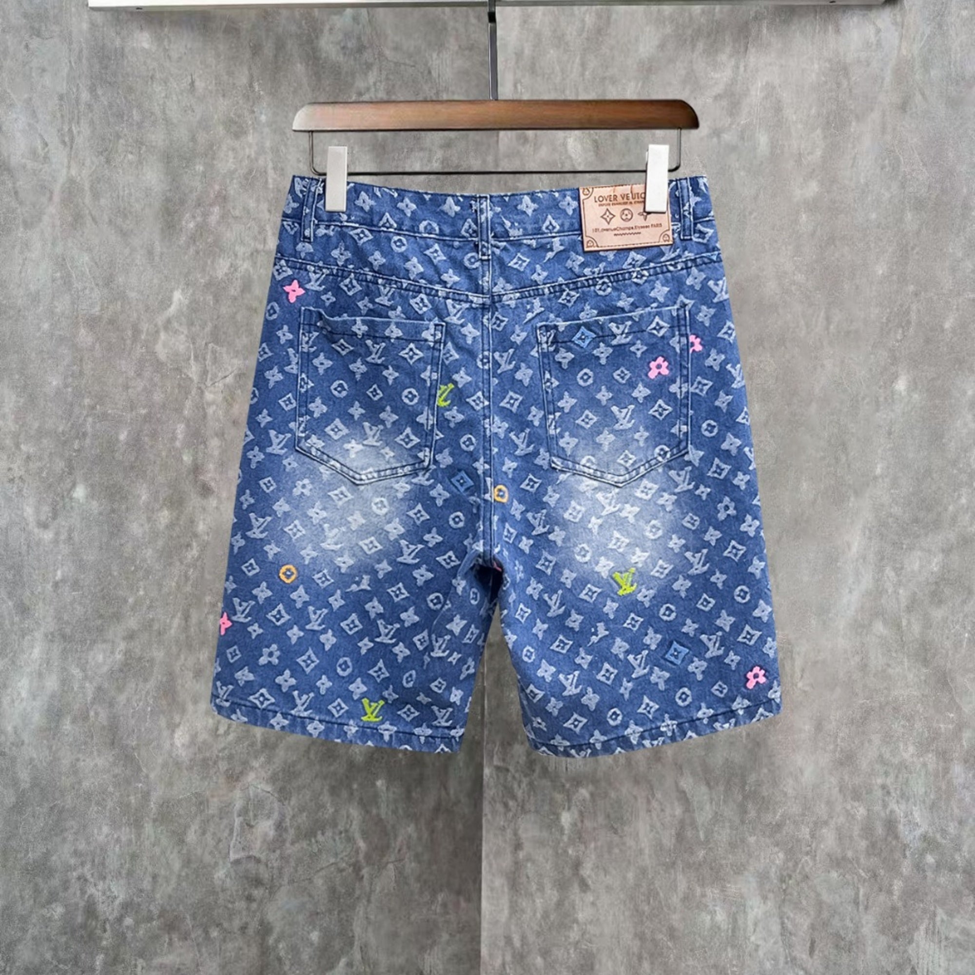 Louis Vuitton Denim Shorts Distressed Finish