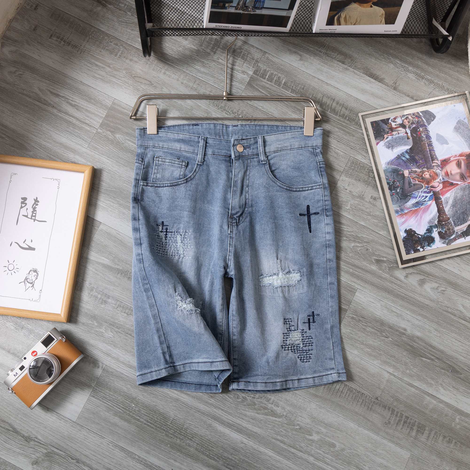 Chrome Hearts Cross Denim Shorts