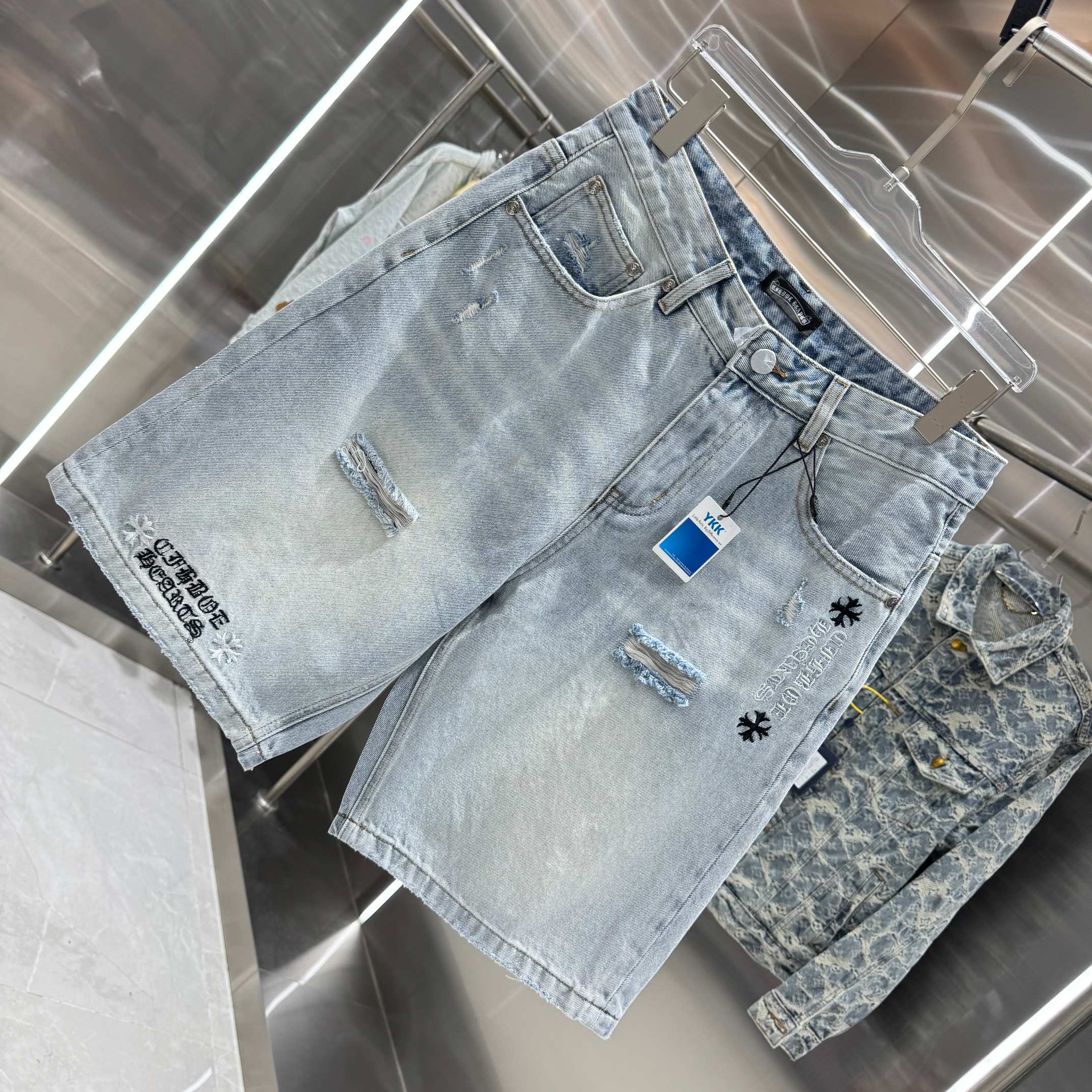 Chrome Hearts Cross Denim Shorts