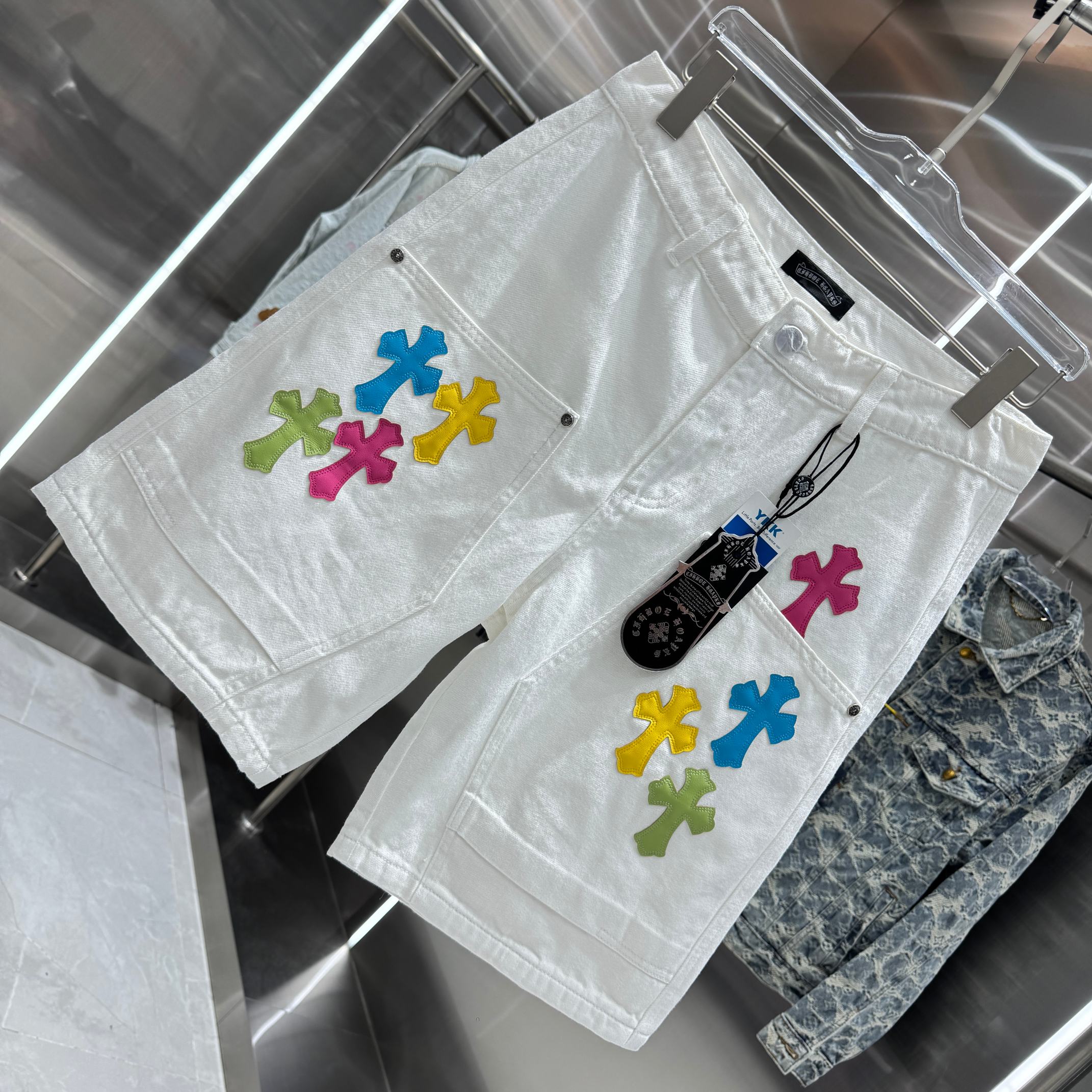 Chrome Hearts Cross Denim Shorts