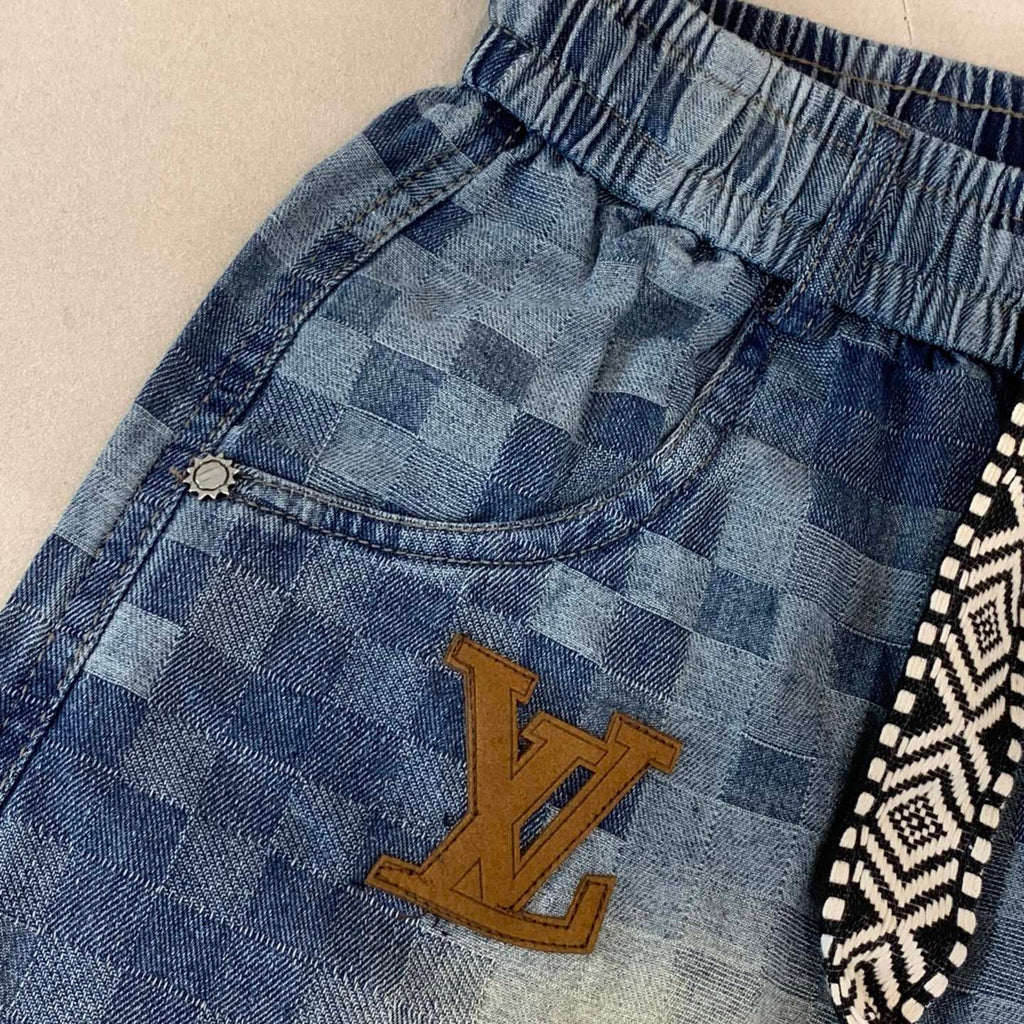 Louis Vuitton Denim Shorts Distressed Finish
