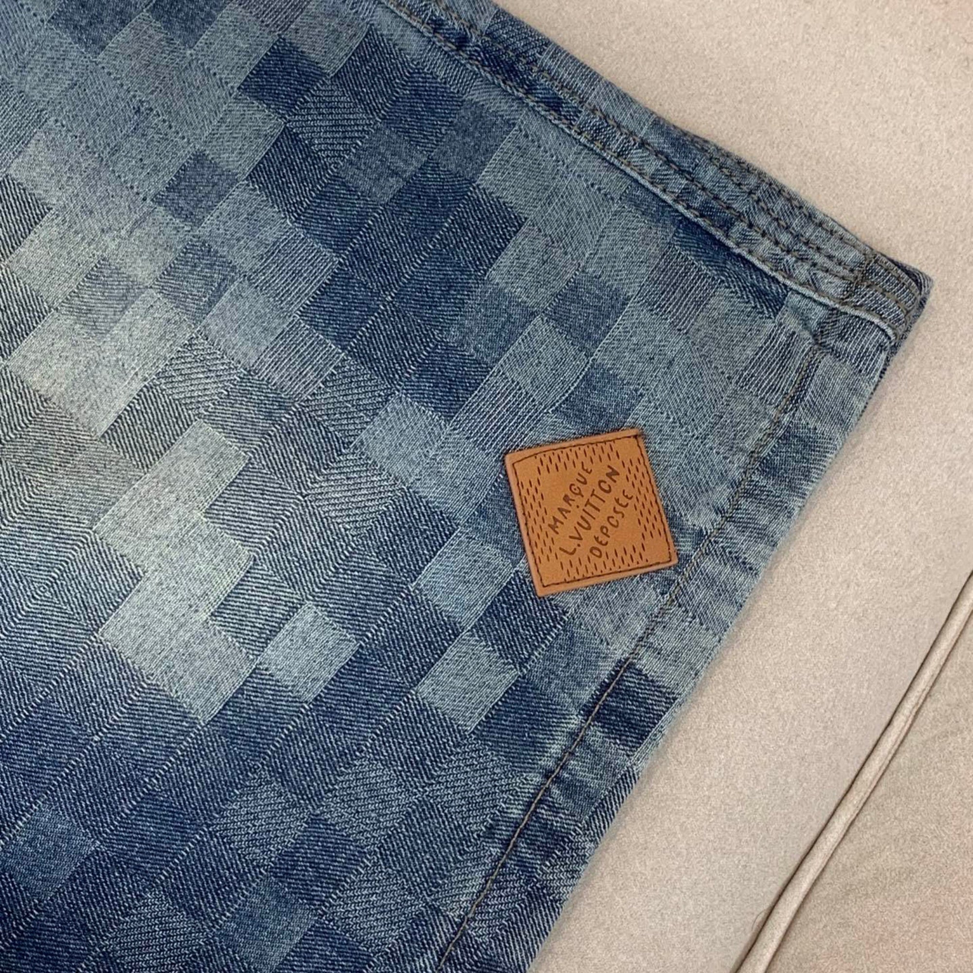 Louis Vuitton Denim Shorts Distressed Finish