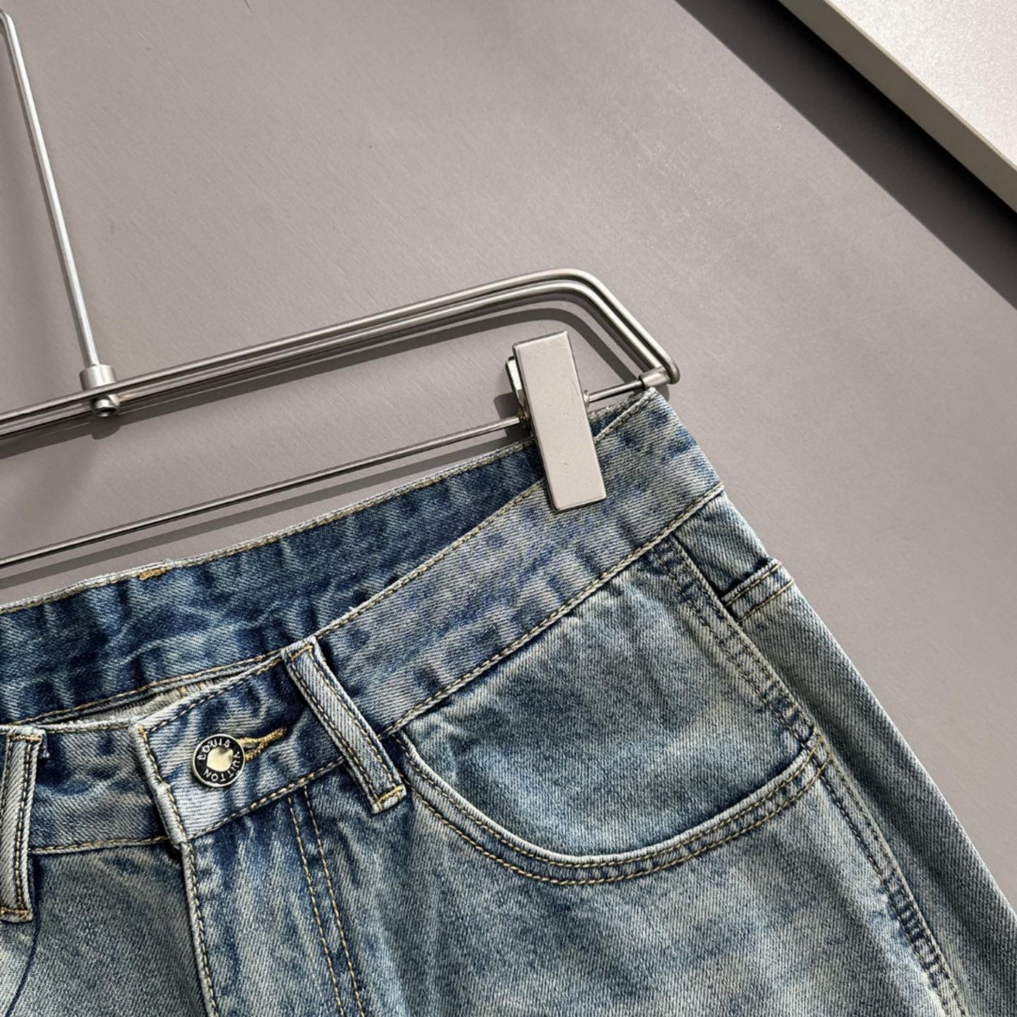 Louis Vuitton Denim Shorts Distressed Finish