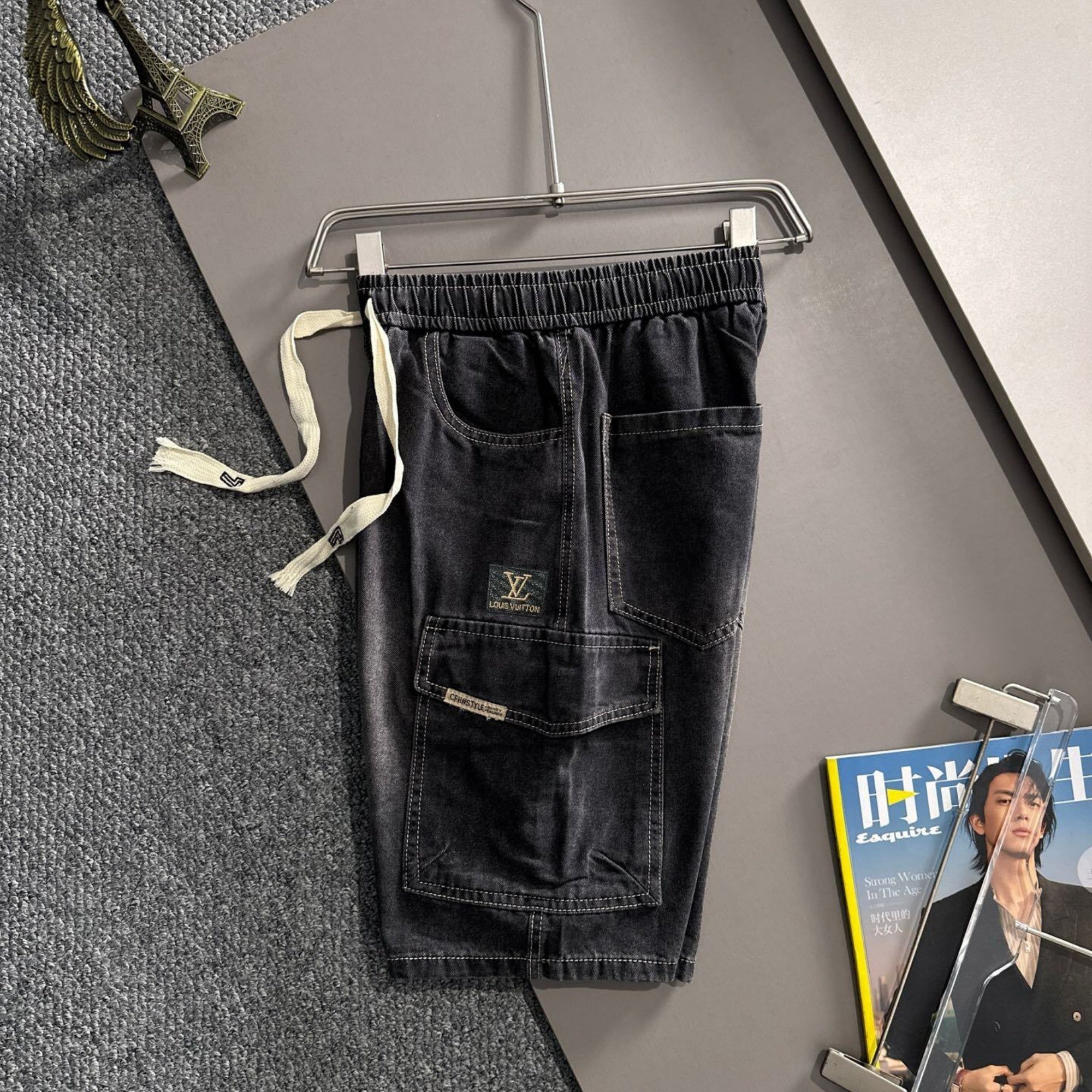 Louis Vuitton Denim Shorts Distressed Finish