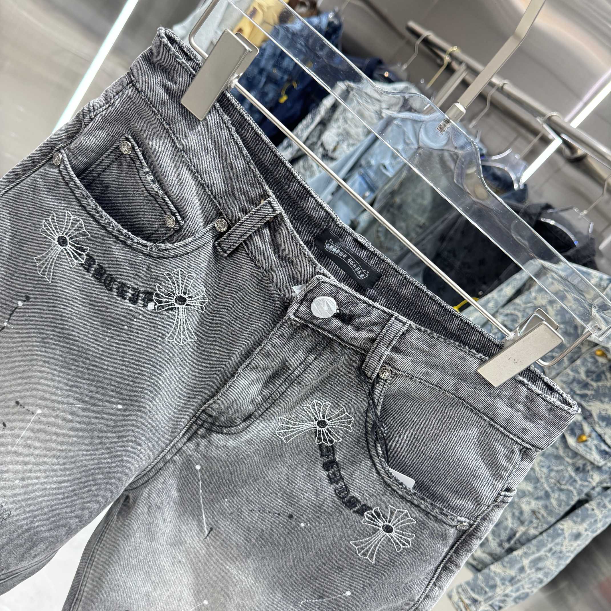 Chrome Hearts Cross Denim Shorts