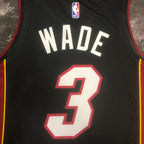 Dwyane Wade Jersey — 2023 Season NBA Miami Heat #3 SW Black V-Neck Basketball Jersey