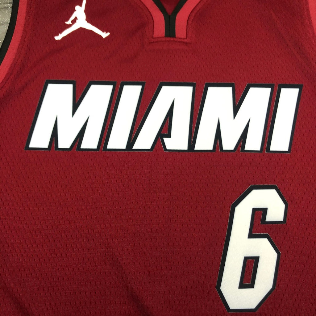 LeBron James Miami Heat #6 Themed V-Neck Maroon Basketball Jersey