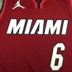 LeBron James Miami Heat #6 Themed V-Neck Maroon Basketball Jersey