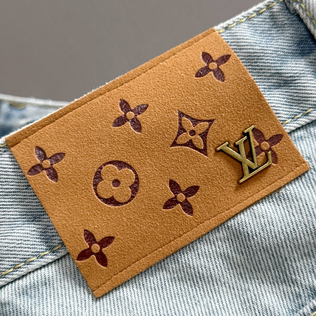 Louis Vuitton Denim Shorts Distressed Finish