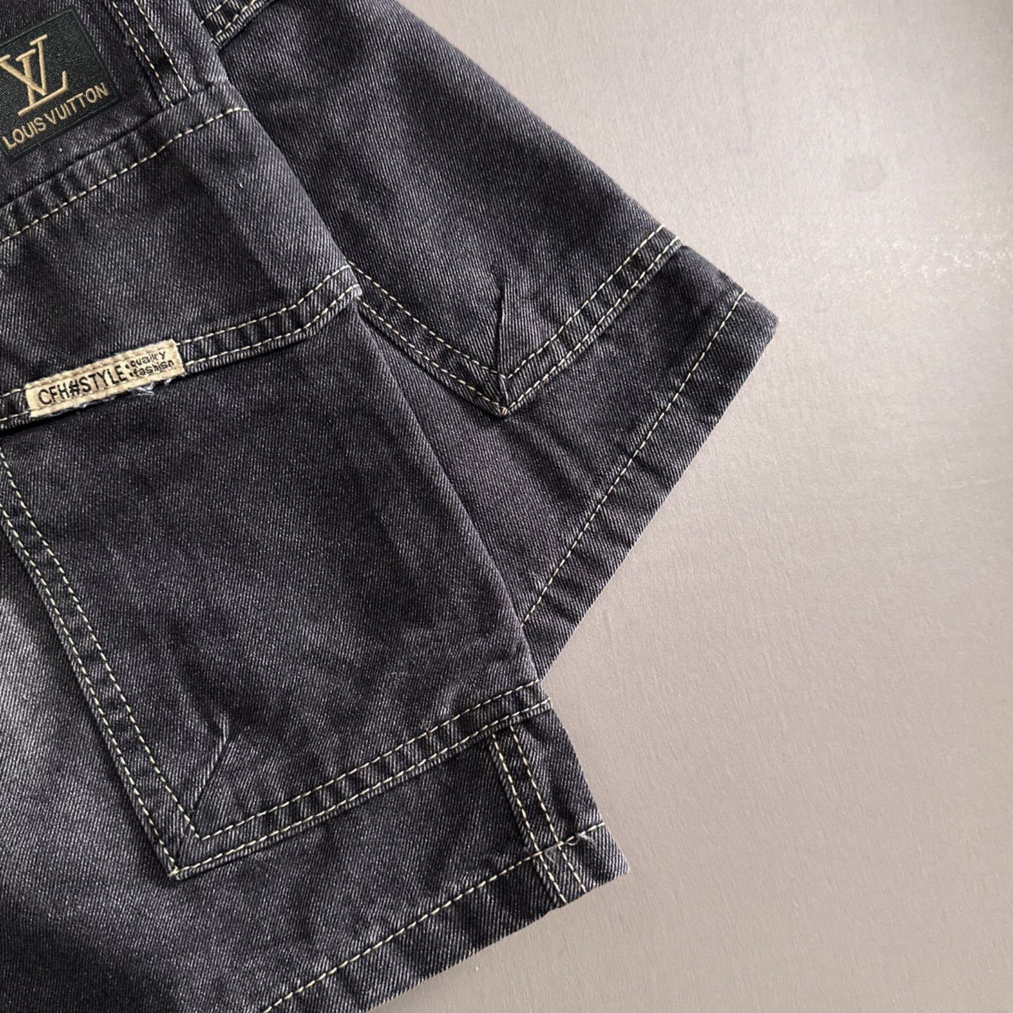 Louis Vuitton Denim Shorts Distressed Finish
