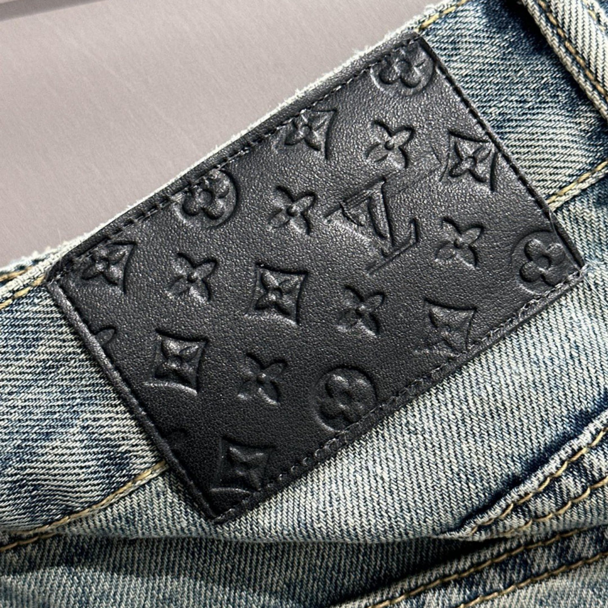Louis Vuitton Denim Shorts Distressed Finish