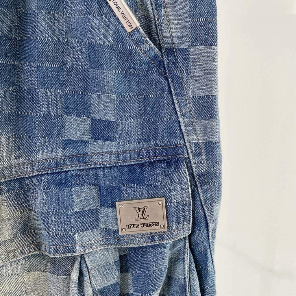 Louis Vuitton Denim Shorts Distressed Finish