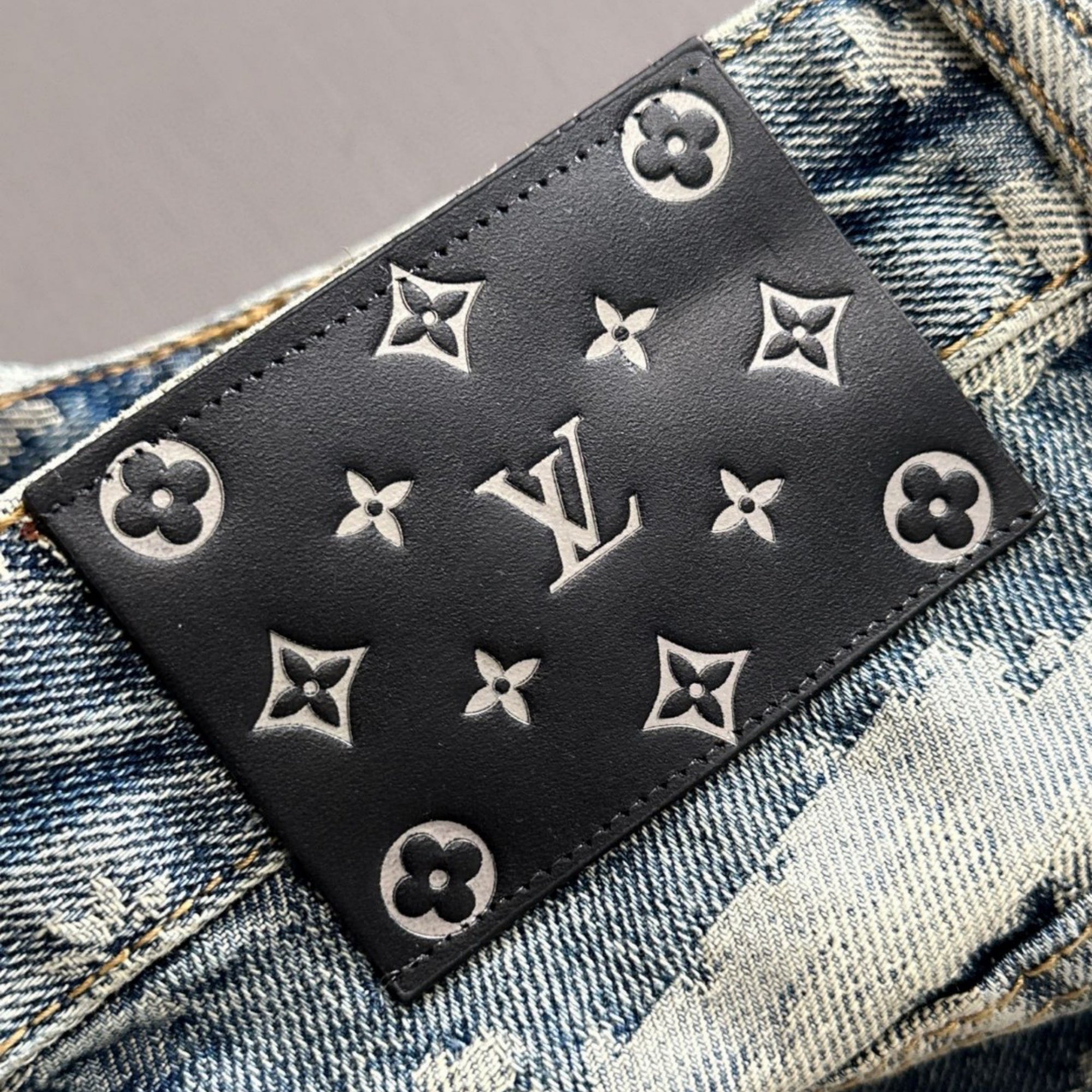 Louis Vuitton Denim Shorts Distressed Finish