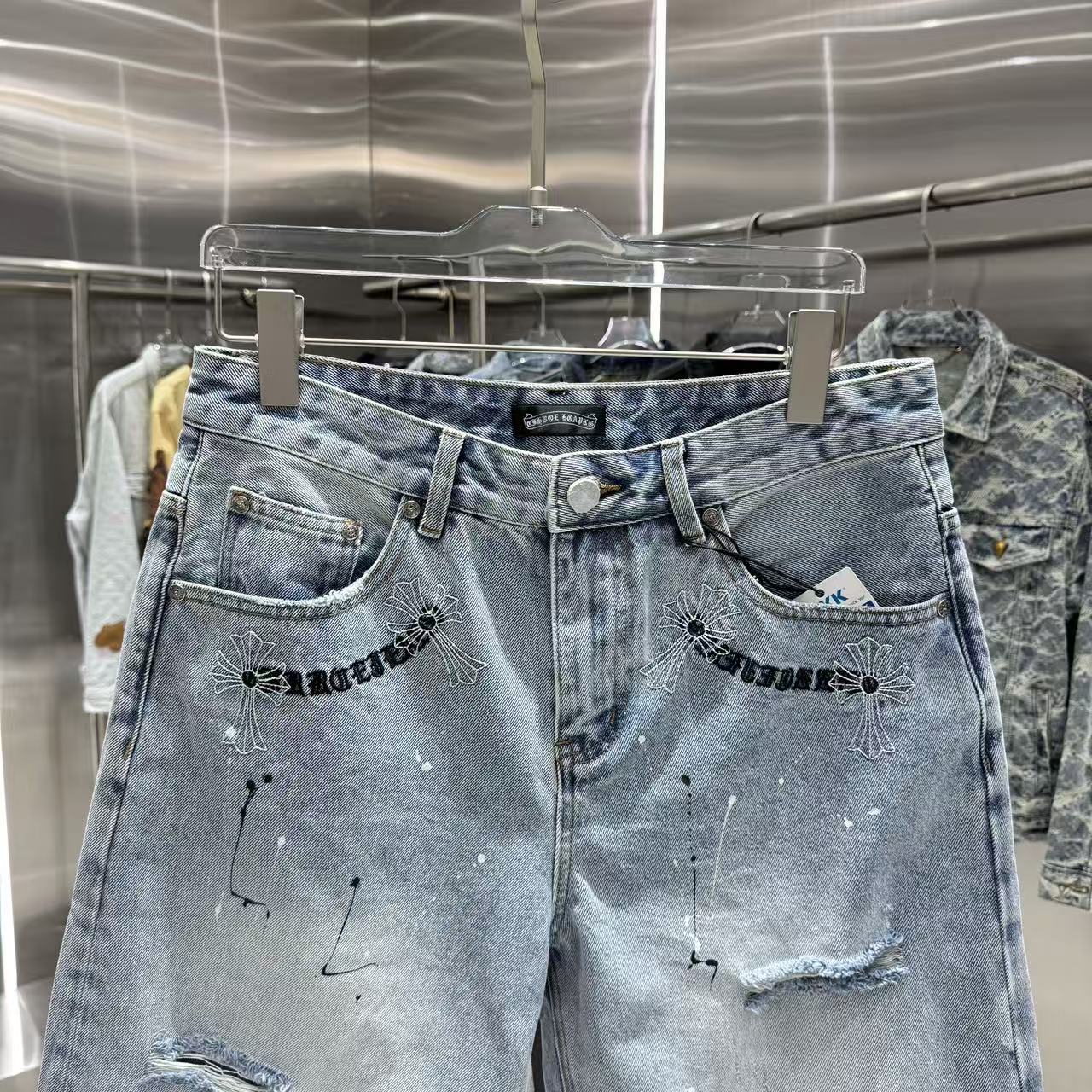Chrome Hearts Cross Denim Shorts