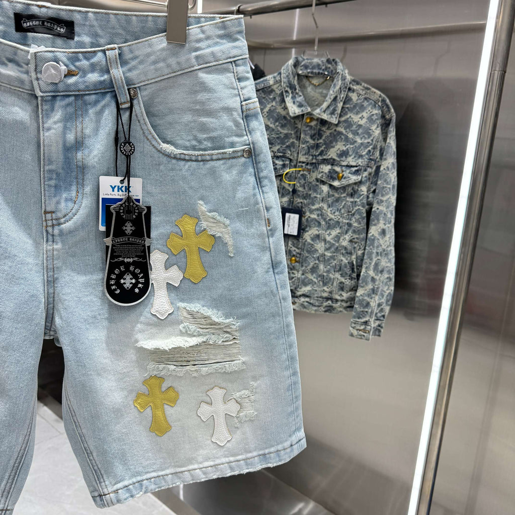 Chrome Hearts Cross Denim Shorts