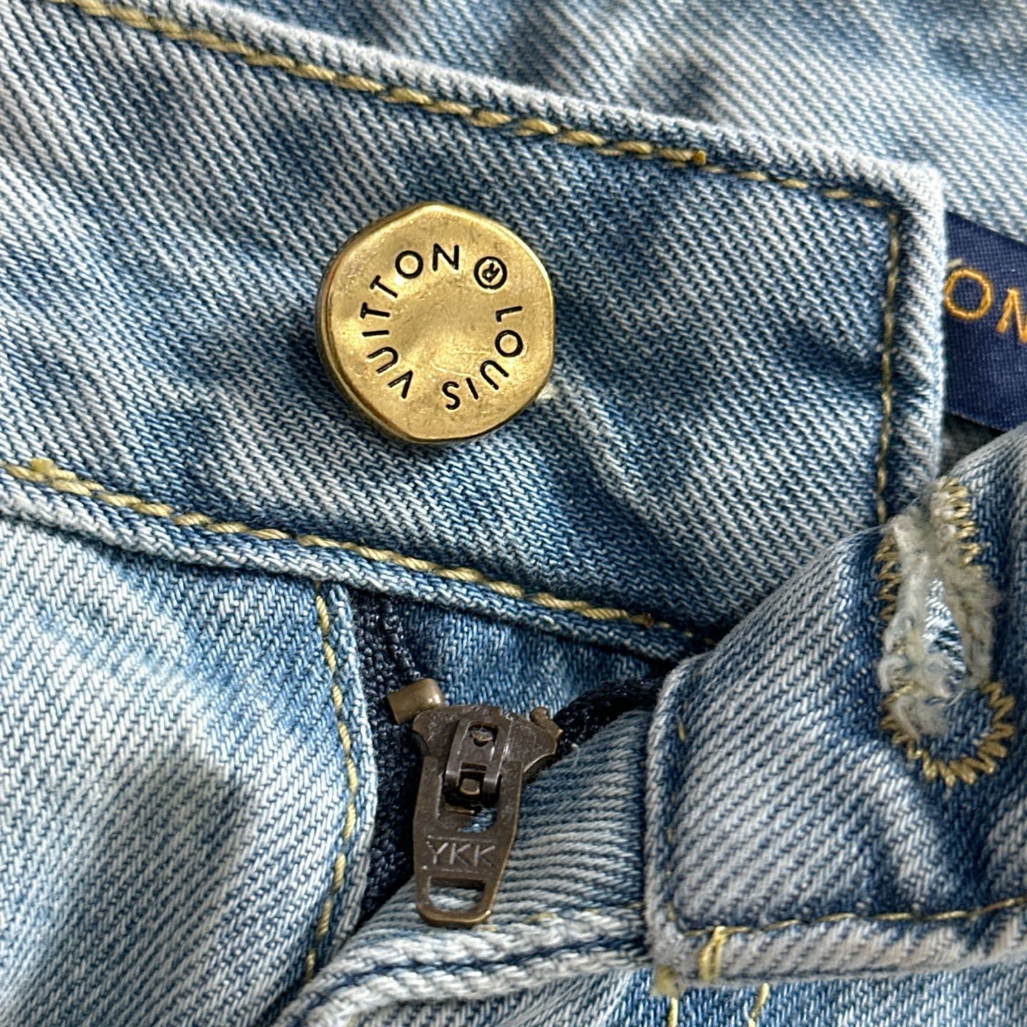 Louis Vuitton Denim Shorts Distressed Finish