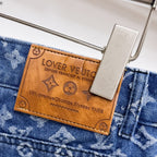 Louis Vuitton Denim Shorts Distressed Finish