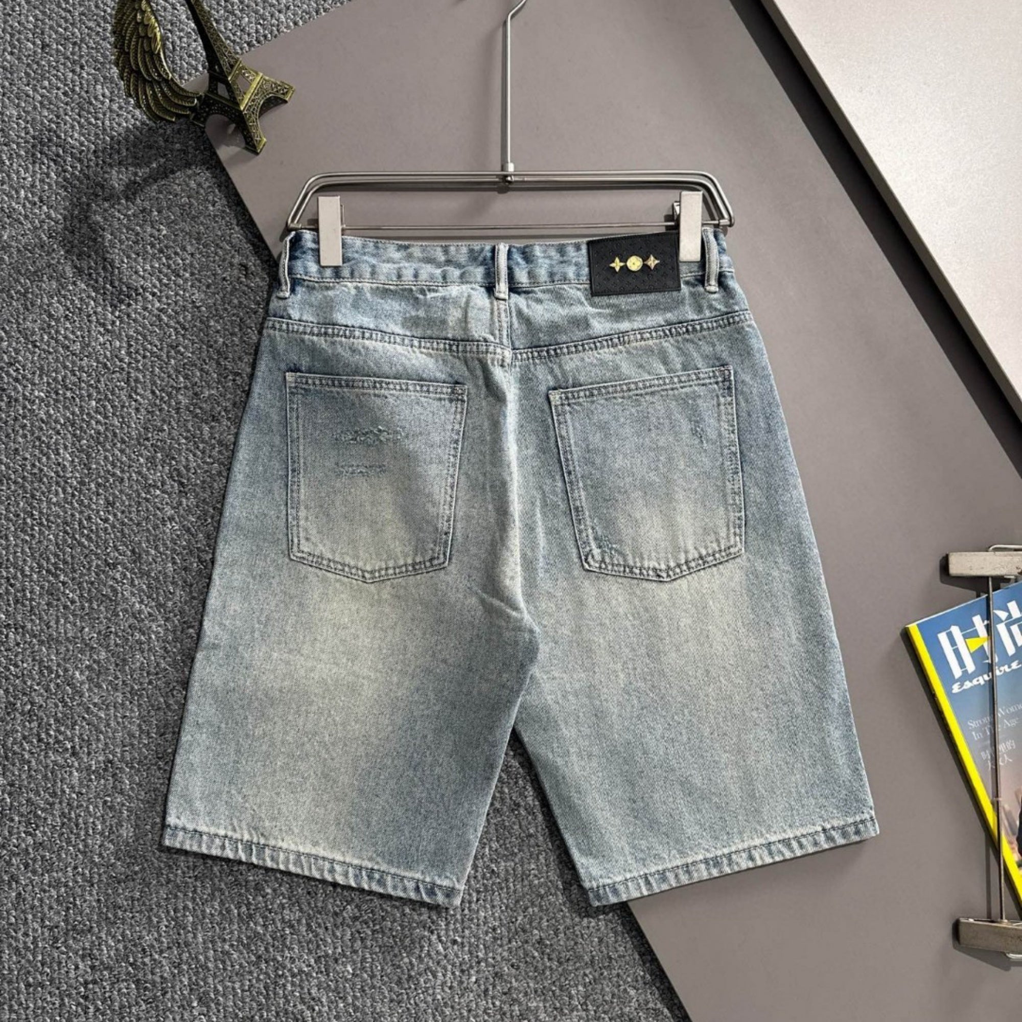 Louis Vuitton Denim Shorts Distressed Finish