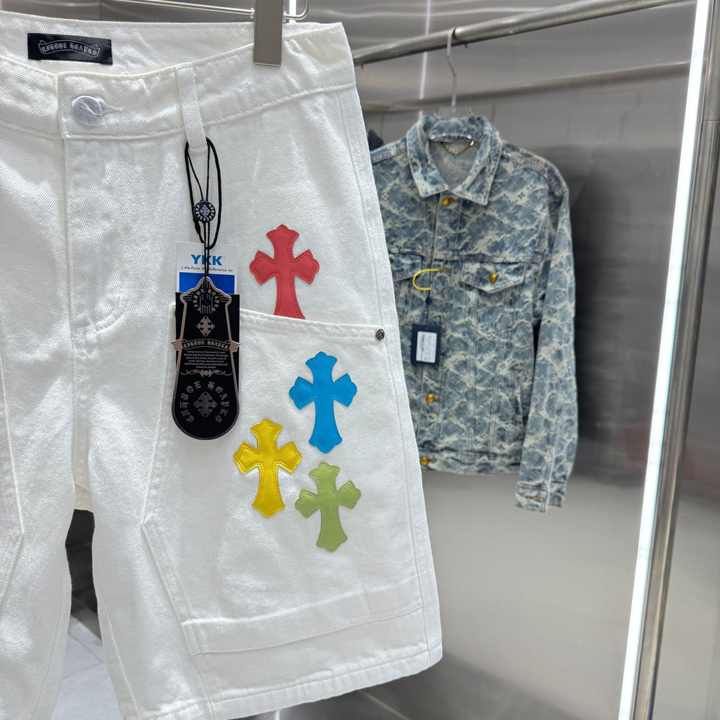 Chrome Hearts Cross Denim Shorts